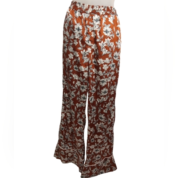 La Ligne x Target Two-Piece Pajama Set  Women's Brown Floral Lounge Set-Size S - Picture 7 of 11